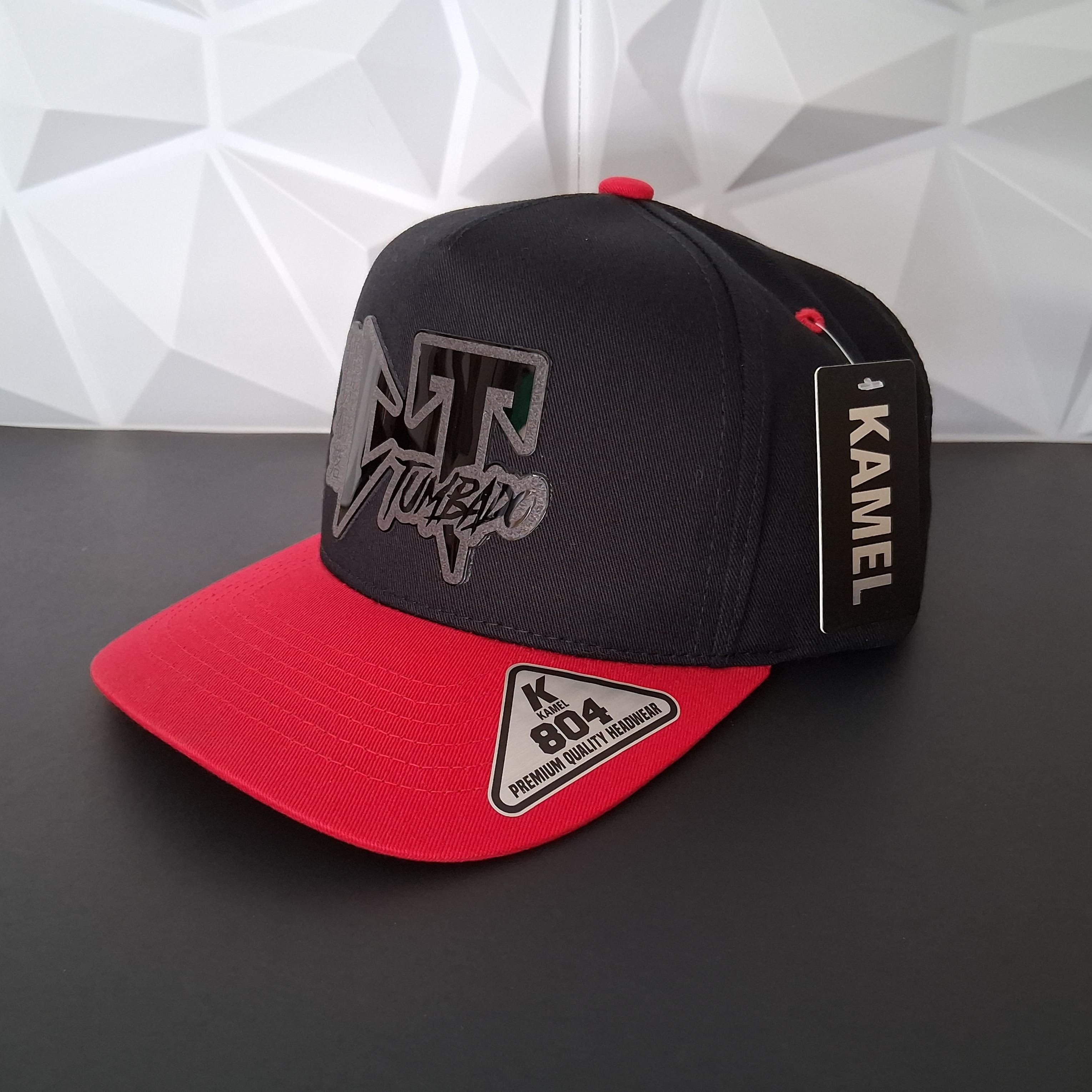 Gorra Snapback - Negra/Rojo - Placa CT Tumbado