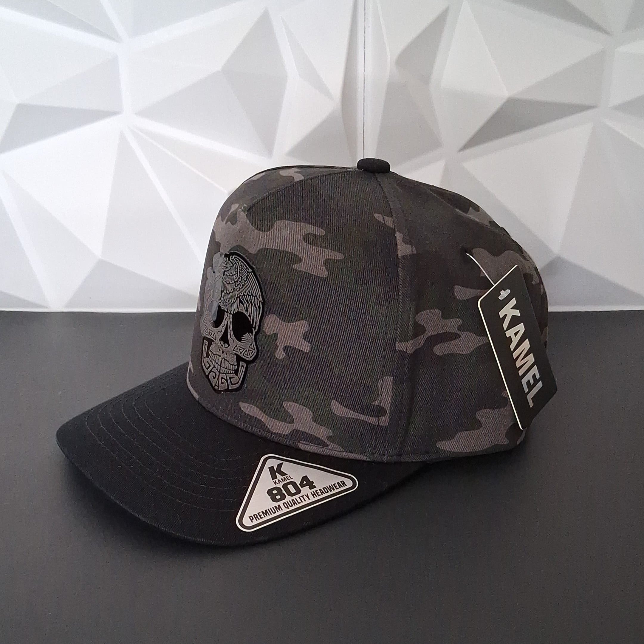 Gorra Snapback Camuflaje - Placa Skull Mexico
