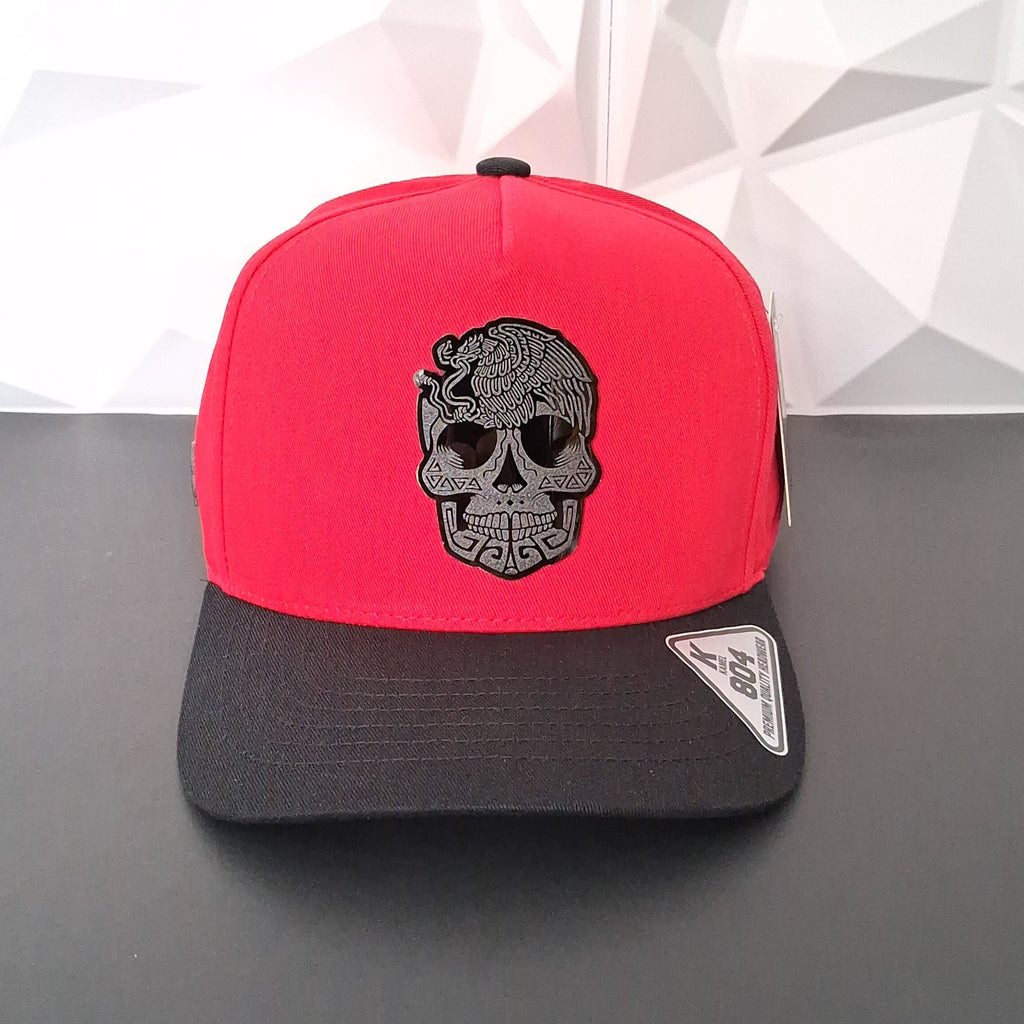 Gorra Snapback Rojo/Negro - Placa Skull <Mexico