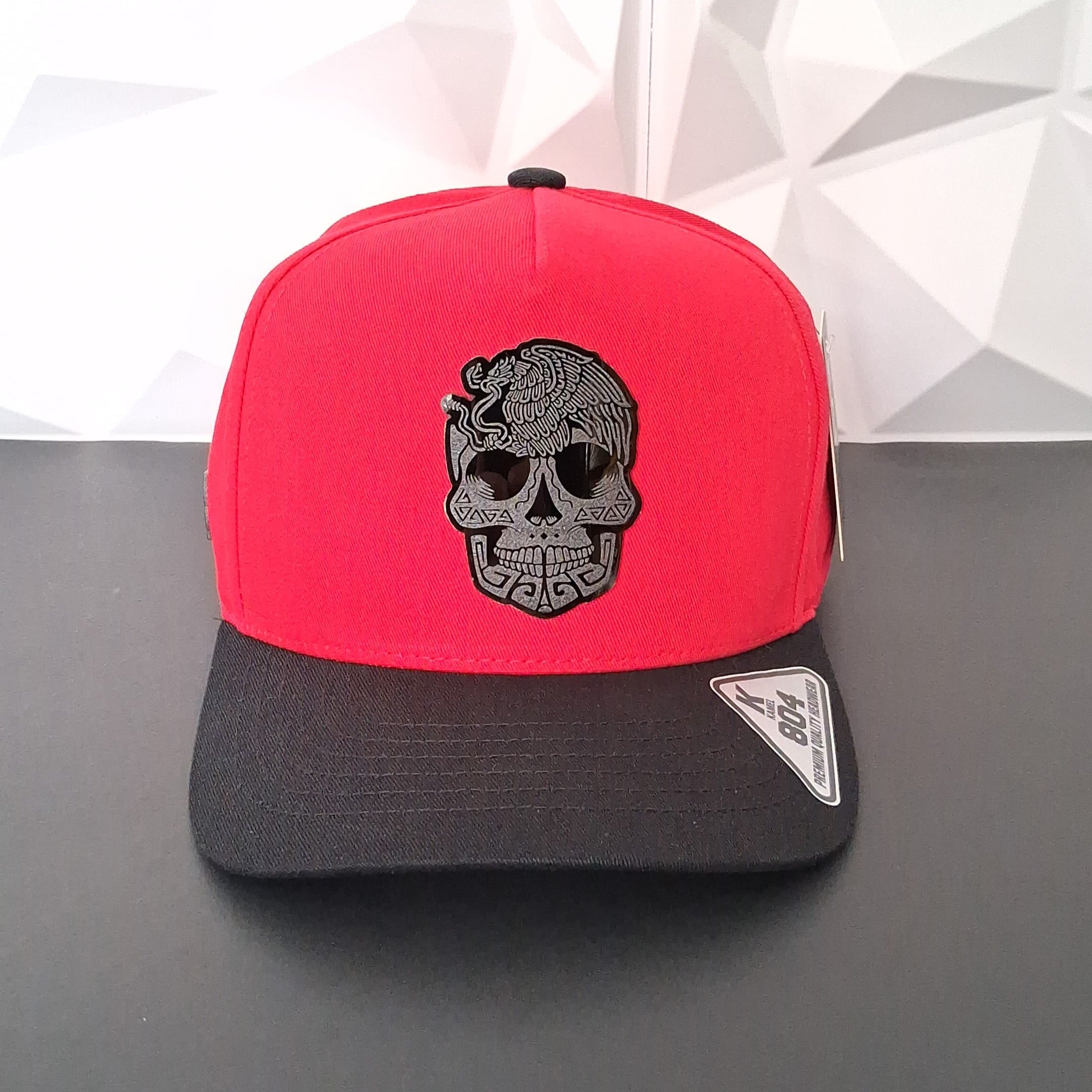 Gorra Snapback Rojo/Negro - Placa Skull <Mexico