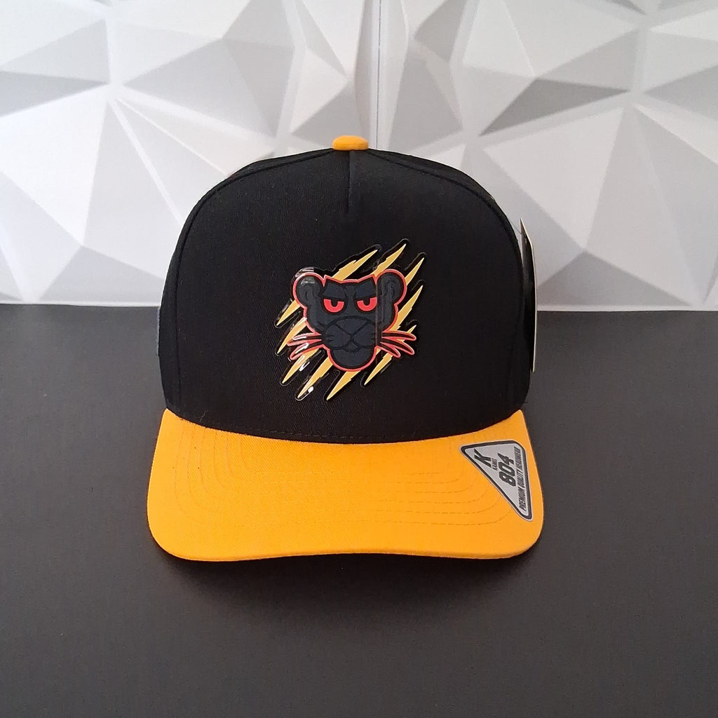 Gorra Snapback Negro/Amarillo - Placa Pink Panther