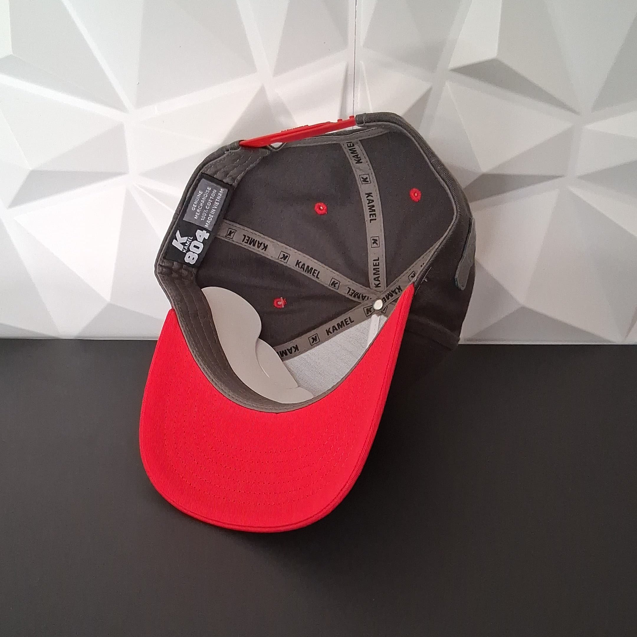 Gorra Snapback- Gris Oscuro/Rojo Placa-Skull Mexico