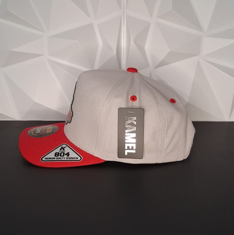 Gorra Snapback - Gris/Rojo Placa - LA MEXICANOS